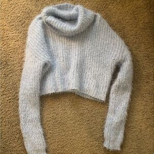 Cozy Light Blue Turtleneck Sweater